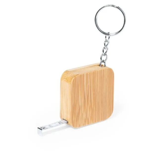  Bamboo keyring, measuring tape 1m wood