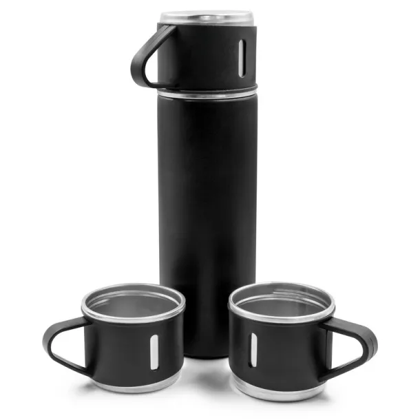Quavean Thermos 420 ml and 3 mugs 150 ml Crna
