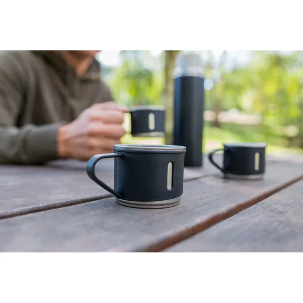 Quavean Thermos 420 ml and 3 mugs 150 ml black