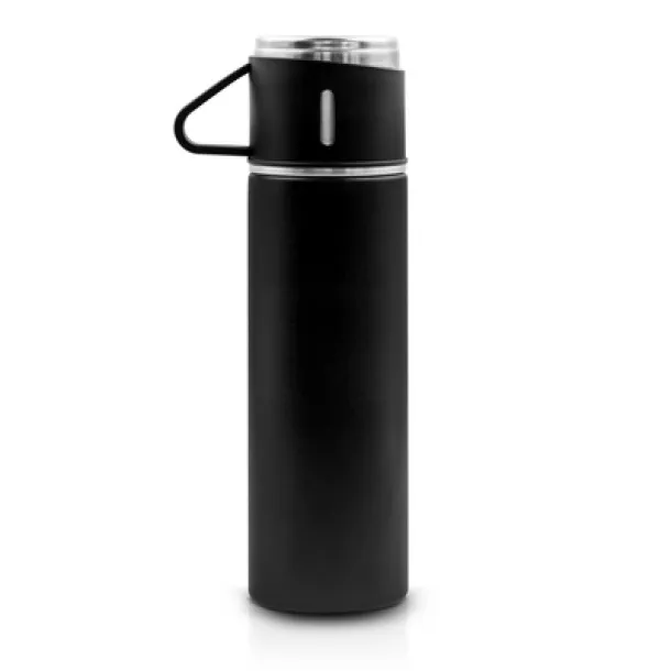 Quavean Thermos 420 ml and 3 mugs 150 ml black