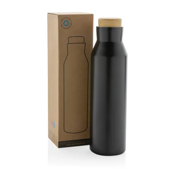  Gaia vakuum boca od RCS certificiranog recikliranog nehrđajućeg čelika, 600 ml - XD Collection Crna