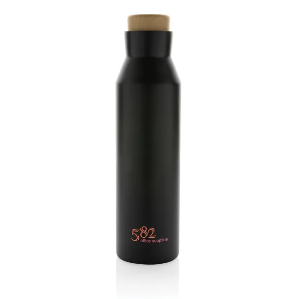  Gaia RCS certified recycled stainless steel vacuum bottle - XD Collection Black 