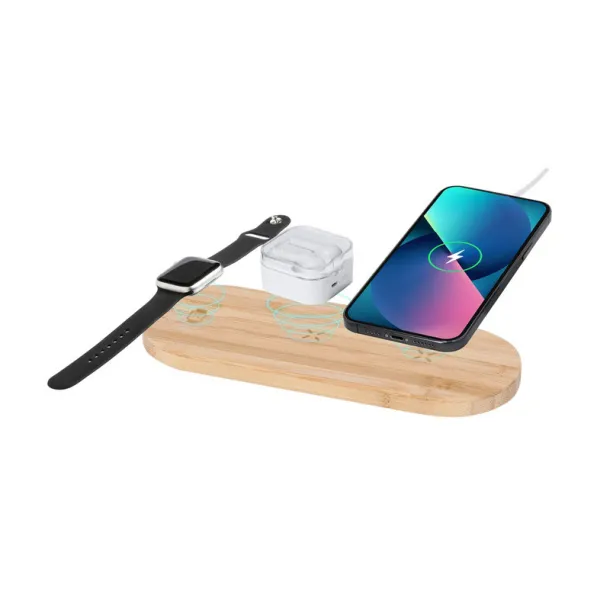  Bamboo wireless charger 15W, 3 in 1 neutral