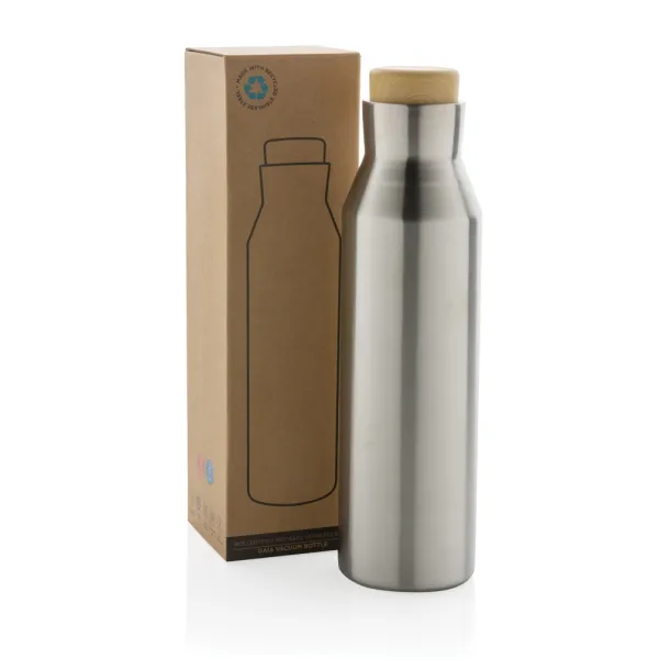  Gaia RCS certified recycled stainless steel vacuum bottle - XD Collection Silver 