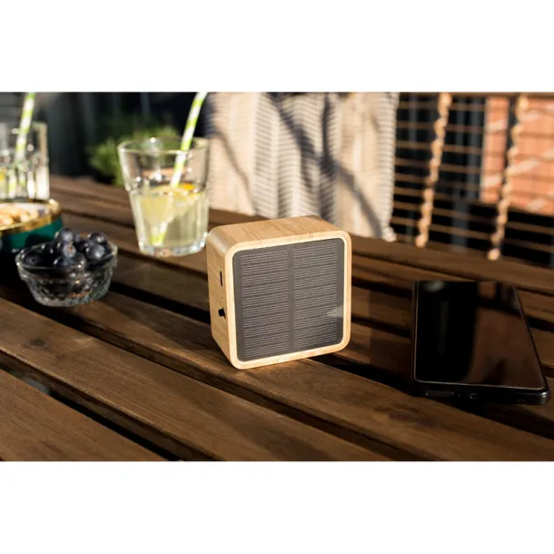 Androwe B'RIGHT Bamboo wireless speaker 3W B'RIGHT, solar panel wood