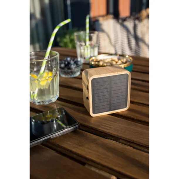 Androwe B'RIGHT Bežični zvučnik od bambusa 3W, solarni panel wood