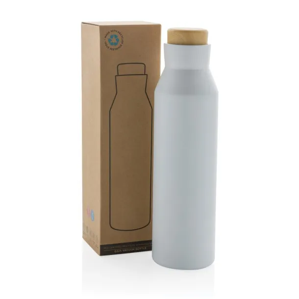  Gaia RCS certified recycled stainless steel vacuum bottle - XD Collection White 