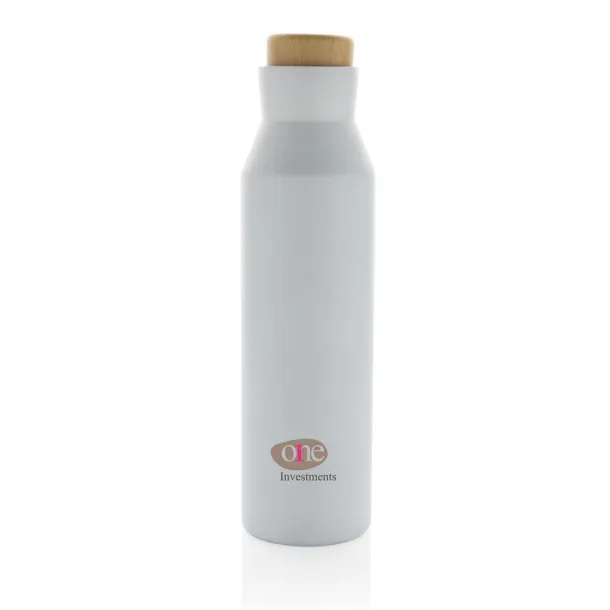  Gaia RCS certified recycled stainless steel vacuum bottle - XD Collection White 