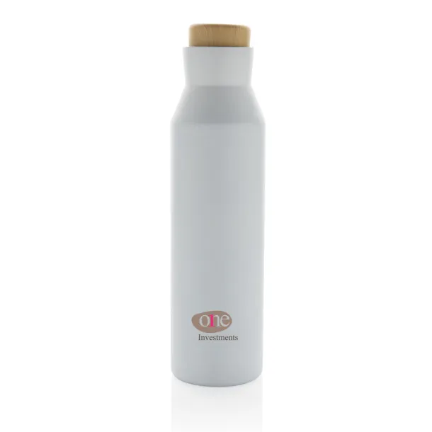  Gaia RCS certified recycled stainless steel vacuum bottle - XD Collection White 