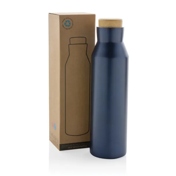  Gaia RCS certified recycled stainless steel vacuum bottle - XD Collection Blue 