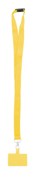 Revent Call RPET mobile holder lanyard Yellow