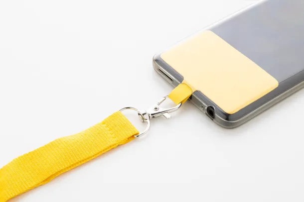 Revent Call RPET mobile holder lanyard Yellow