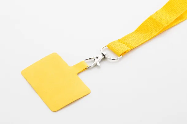 Revent Call RPET mobile holder lanyard Yellow