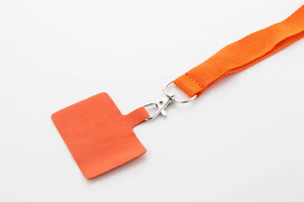 Revent Call RPET mobile holder lanyard Orange