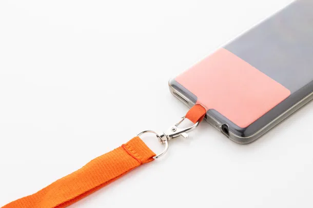 Revent Call RPET mobile holder lanyard Orange