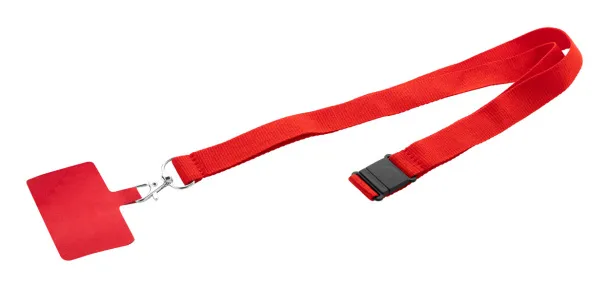 Revent Call RPET mobile holder lanyard Red