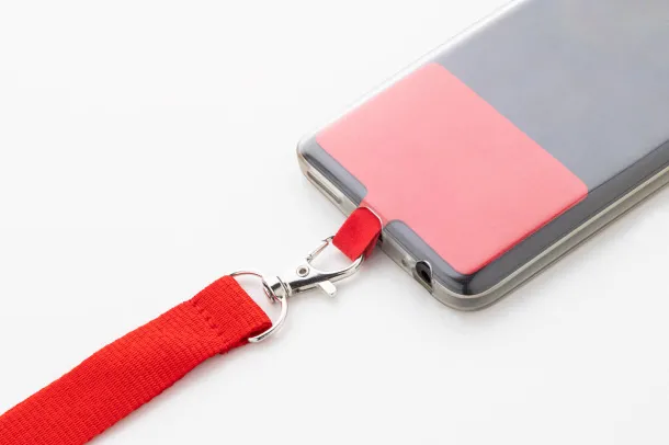 Revent Call RPET mobile holder lanyard Red