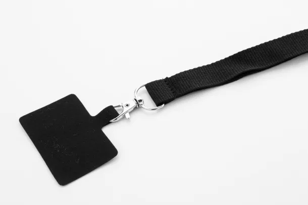 Revent Call RPET mobile holder lanyard Black