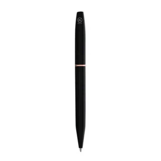  Recycled aluminium writing set, ball pen and roller ball pen black