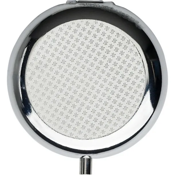  Metal pill box with 3 compartments, mirror Srebrna