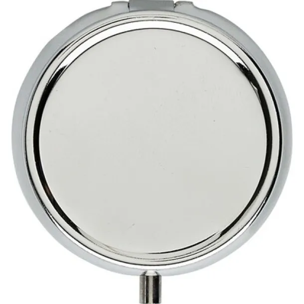  Metal pill box with 3 compartments, mirror Srebrna