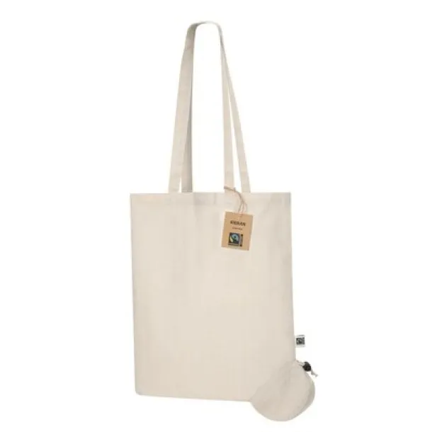  Cotton foldable shopping bag 120 g/m² beige