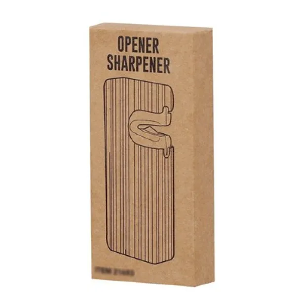  Bamboo bottle opener, knife sharpener beige