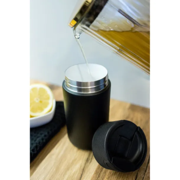 AIR GIFTS NABILA termo šalica s keramičkim dijelovima, 400 ml Crna