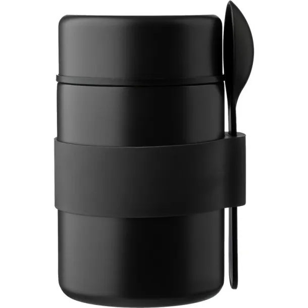  Food container 460 ml with spoon black