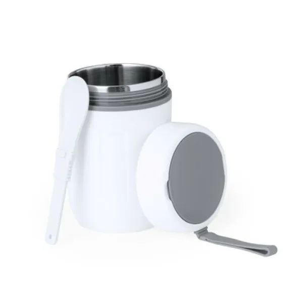  Food container 500 ml, spoon white