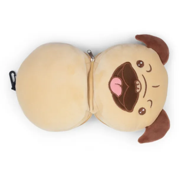 ATTA Plush dog, travel pillow, eye mask beige