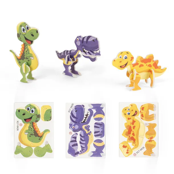 DINOSAURUS 3D puzzle od papira i EVA u obliku dinosaura