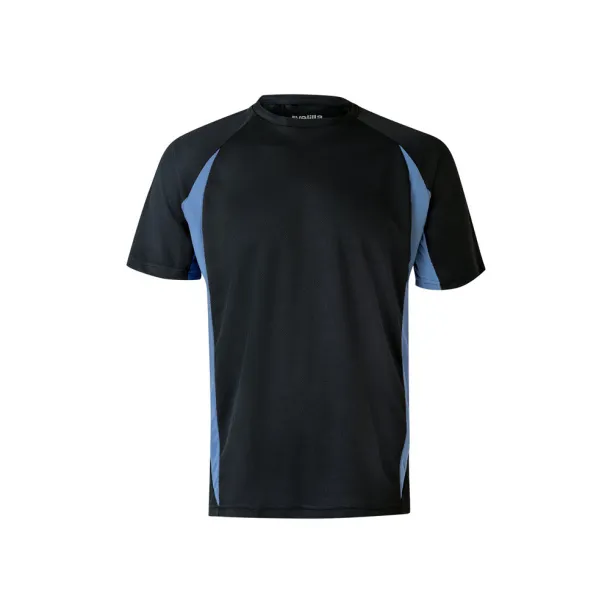 VL SLAYER Two-tone bird-eye technical t-shirt (160g/m²), in polyester (100%) Black Light blue