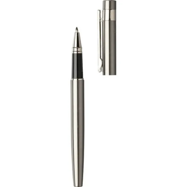  Writing set, pen and rollerball pen silver