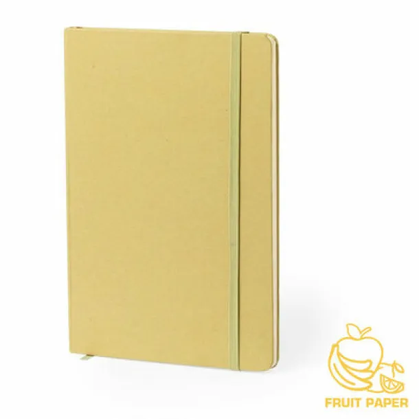  Notebook approx. A5 made from recycled cardboard and fruit paper lime