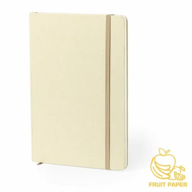  Notebook approx. A5 made from recycled cardboard and fruit paper beige