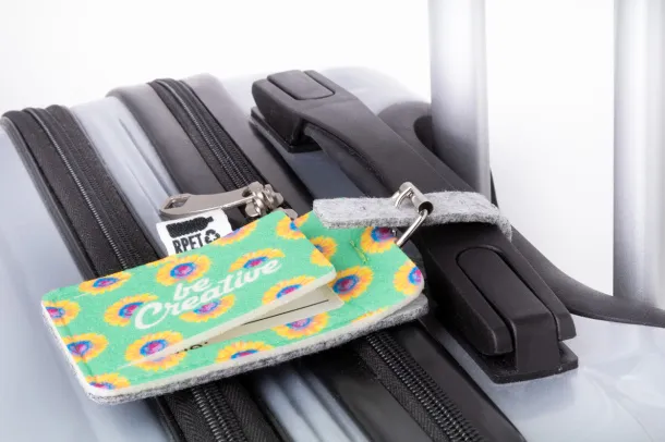 CreaFelt Tag custom RPET luggage tag White Grey