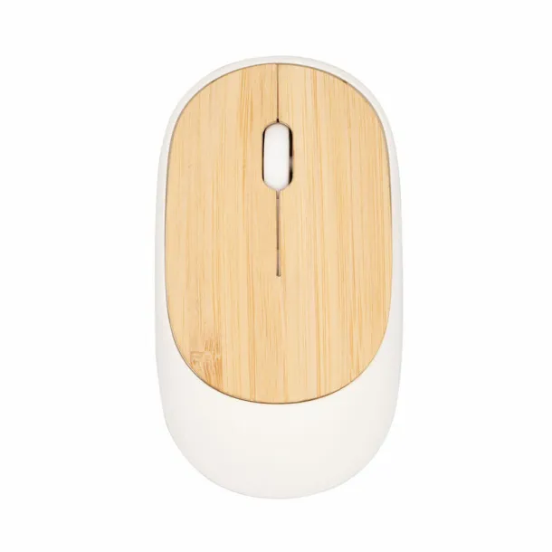 Judith Wireless computer mouse, bamboo detail Bijela