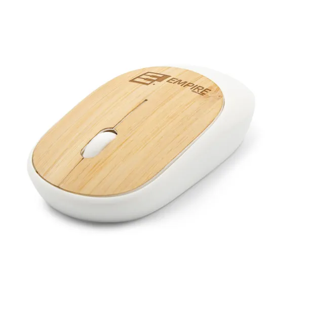 Judith Wireless computer mouse, bamboo detail Bijela