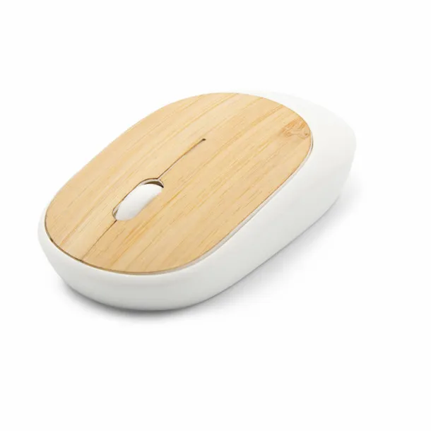 Judith Wireless computer mouse, bamboo detail Bijela