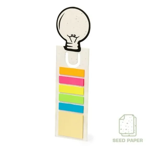  Memo holder, sticky notes, bookmark, seed paper Bijela