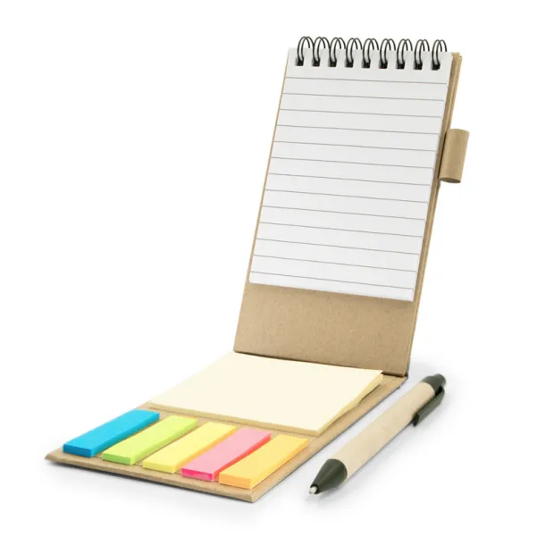 Madelyn Memo holder, notebook, ball pen, sticky notes neutral