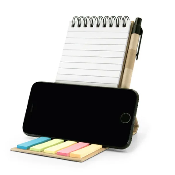 Madelyn Memo holder, notebook, ball pen, sticky notes neutral