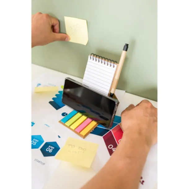 Madelyn Memo holder, notebook, ball pen, sticky notes neutral