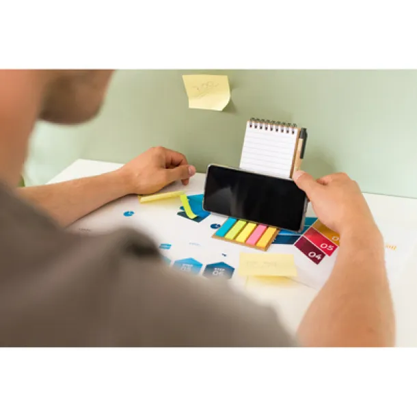 Madelyn Memo holder, notebook, ball pen, sticky notes neutral