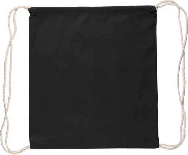 BRIDGET Oeko-Tex® pamučni (140 g/m²) ruksak s vezicom Crna