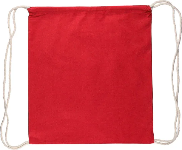 BRIDGET Oeko-Tex® pamučni (140 g/m²) ruksak s vezicom Crvena