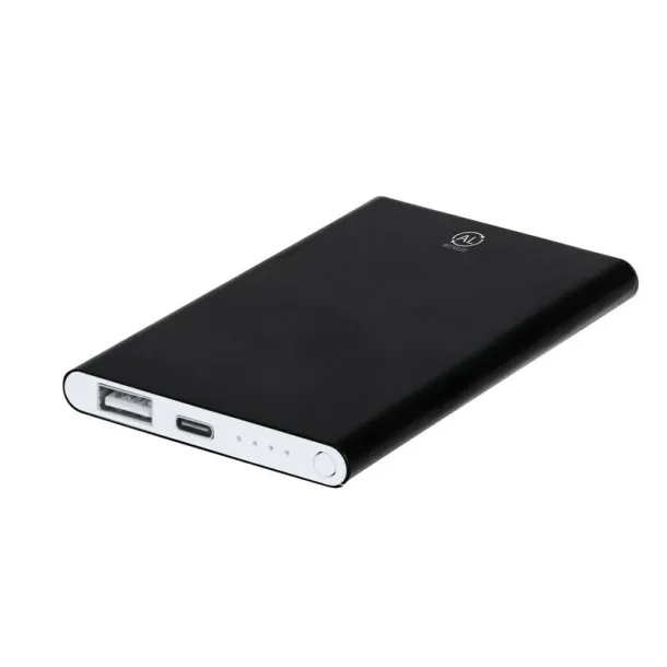  Recycled aluminium power bank 4000 mAh black