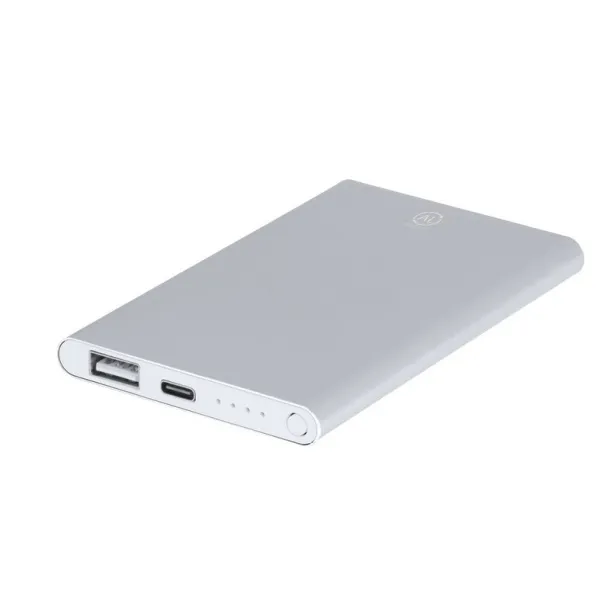  Recycled aluminium power bank 4000 mAh Srebrna