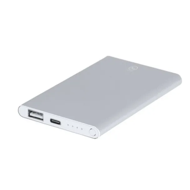  Recycled aluminium power bank 4000 mAh Srebrna